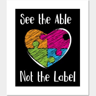 'See the Able Not The Label' Cute Autism Awareness Posters and Art